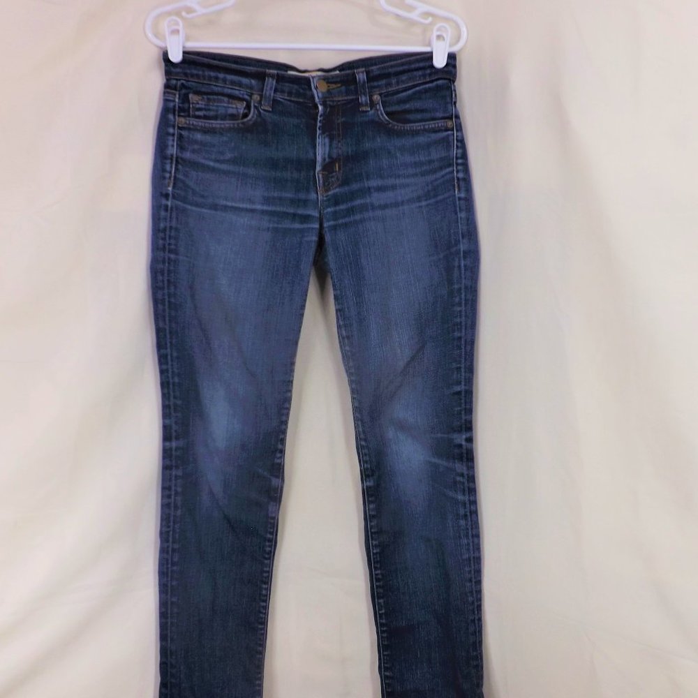 J Brand 5 Pocket Style Blue Denim Light Distress Med-Dark Wash Jeans Pants 27 - Picture 4 of 14